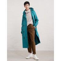 Seasalt Cornwall Pure Cotton Belted Double Breasted Trench Coat Teal