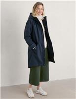 Cotton Rich Waterproof Hooded Longline Jacket