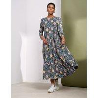 Pure Cotton Paisley Midaxi Waisted Dress