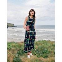 Pure Cotton Checked Midaxi Waisted Dress