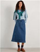 Pure Cotton Striped Slash Neck Top