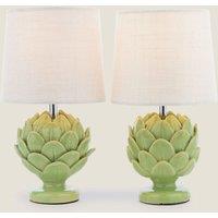 Set of 2 Artichoke Ceramic Table Lamps