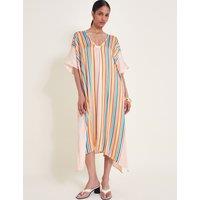 Striped Midi Kaftan Beach Dress