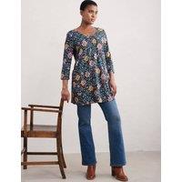 Pure Cotton Floral Scoop Neck Tunic