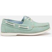 Joules Canvas Lace Up Flat Boat Shoes Green