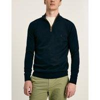 Pure Cotton Funnel Neck Half Zip Jumper