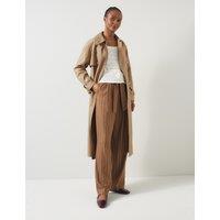 Belted Double Breasted Longline Trench Coat