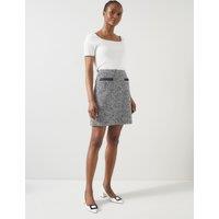 Cotton Rich Tweed Mini A-Line Skirt