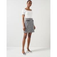 Cotton Rich Tweed Mini A-Line Skirt