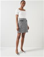 Cotton Rich Tweed Mini A-Line Skirt