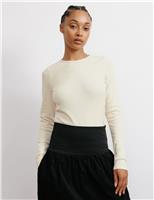 Albaray Cotton Rich Ribbed Top Cream