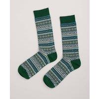 Cotton Rich Fair Isle Ankle High Socks