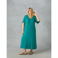 V-Neck Maxi Relaxed T-Shirt Dress