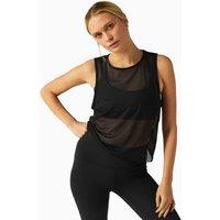 Show Of Mesh Scoop Neck Relaxed Crop Top