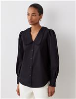 Pure Cotton Collared Lace Detail Shirt