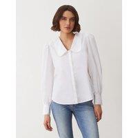 Pure Cotton Collared Lace Detail Shirt