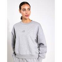 Adidas All SZN Cotton Rich Fleece Relaxed Sweat-shirt Medium Grey Mix
