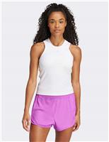 Adidas All Gym Seasonal Rib Tonal 3 Stripes Vest Top White