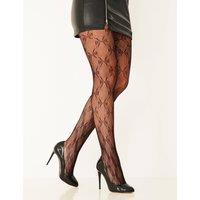 Bow Fishnet Opaque Tights