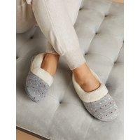 Polka Dot Faux Fur Lined Slippers