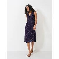 Polka Dot Button Front Midi Tea Dress