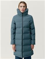 BORN Funnel Neck Longline Puffer Coat Air Force Blue