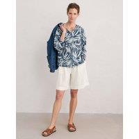Pure Cotton Floral V-Neck Blouse