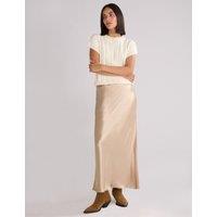 Satin Metallic Maxi Slip Skirt