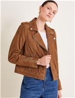 Suede Collared Biker Jacket