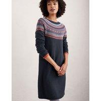 Cotton Blend Textured Jumper Dress