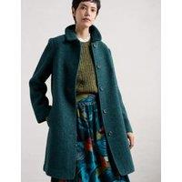 Wool Blend Herringbone Longline Coat