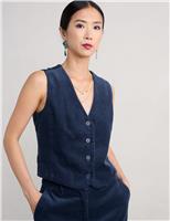 Seasalt Cornwall Cord Single Breasted Waistcoat Navy