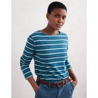 Pure Cotton Striped Round Neck Relaxed Top