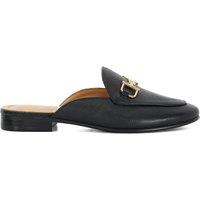 Leather Slip On Block Heel Loafers