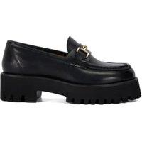 Leather Chunky Block Heel Loafers