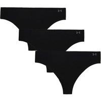 Under Armour 3pk Pure Stretch No Show Thongs Black