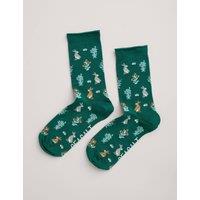 Flower and Bunny Ankle High Socks