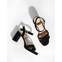 Dune London Leather Ankle Strap Platform Sandals Black