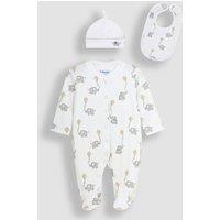 3pc Pure Cotton Sleepsuit, Hat & Bib Set (0-12 Mths)