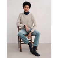 Pure Cotton Textured Crew Neck Jumper