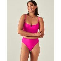 Ribbed Padded Notch Neck Swimsuit