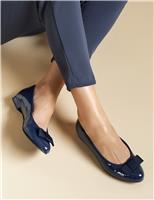 Wide Fit Patent Bow Flat Pumps
