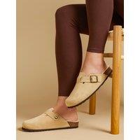 Jones Bootmaker Leather Faux Fur Lined Mule Slippers Light Brown