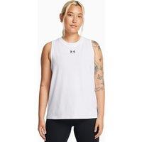Under Armour Campus Cotton Rich Crew Neck Gym Vest Top White