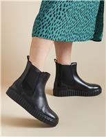 Leather Chelsea Flatform Ankle Boots