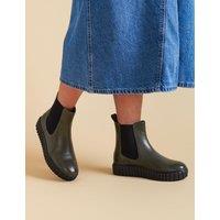 Leather Chelsea Flatform Ankle Boots