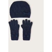 Kids Bow Detail Hat and Glove Set (3-13 Yrs)