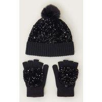 Kids Sequin Hat and Glove Set (3-13 Yrs)