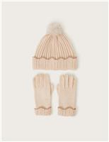 Kids Embellished Hat and Glove Set (3-13 Yrs)