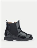 Kids Patent Chelsea Boots (6 Small - 4 Large)